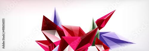 Vector 3d triangles and pyramids abstract background for business or technology presentations, internet posters or web brochure covers