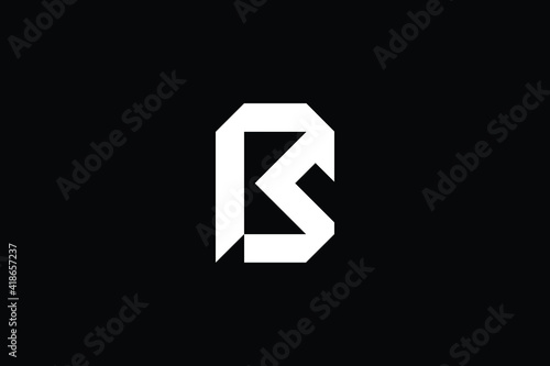 BS logo letter design on luxury background. SB logo monogram initials letter concept. BS icon logo design. SB elegant and Professional letter icon design on black background. B S SB BS photo