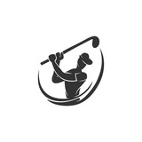 Golf Sport Championship Silhouette Abstract Design Template