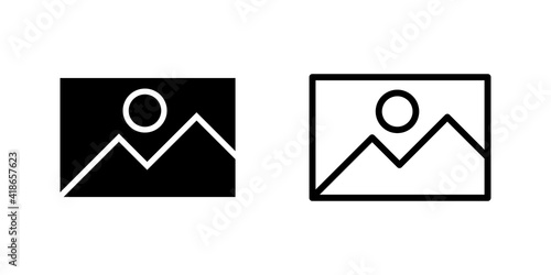 Picture icon set. photo gallery icon symbol