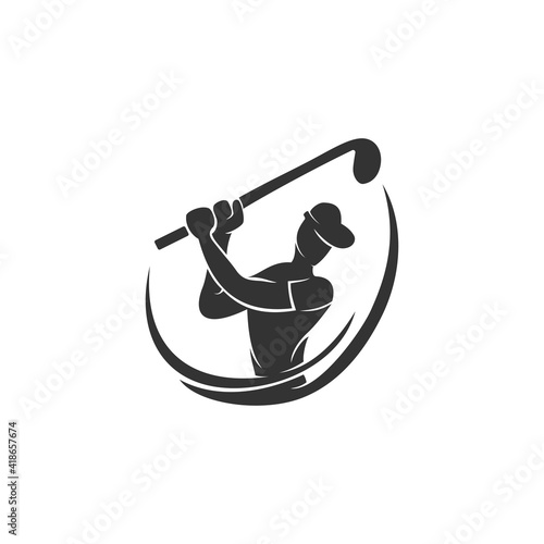 Golf Sport Championship Silhouette Abstract Design Template