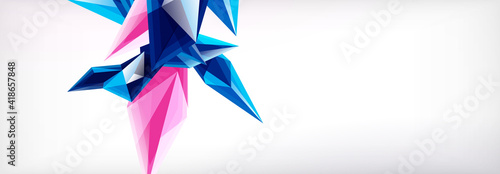 Vector 3d triangles and pyramids abstract background for business or technology presentations, internet posters or web brochure covers