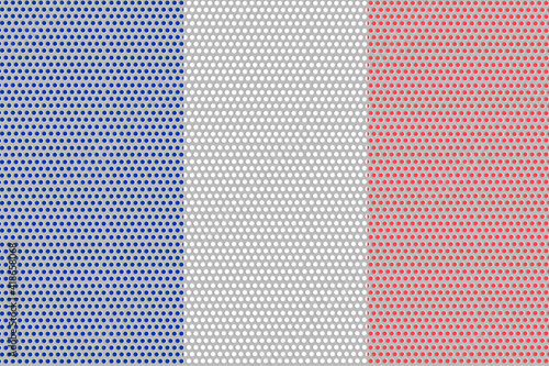 3D Flag of France on metal