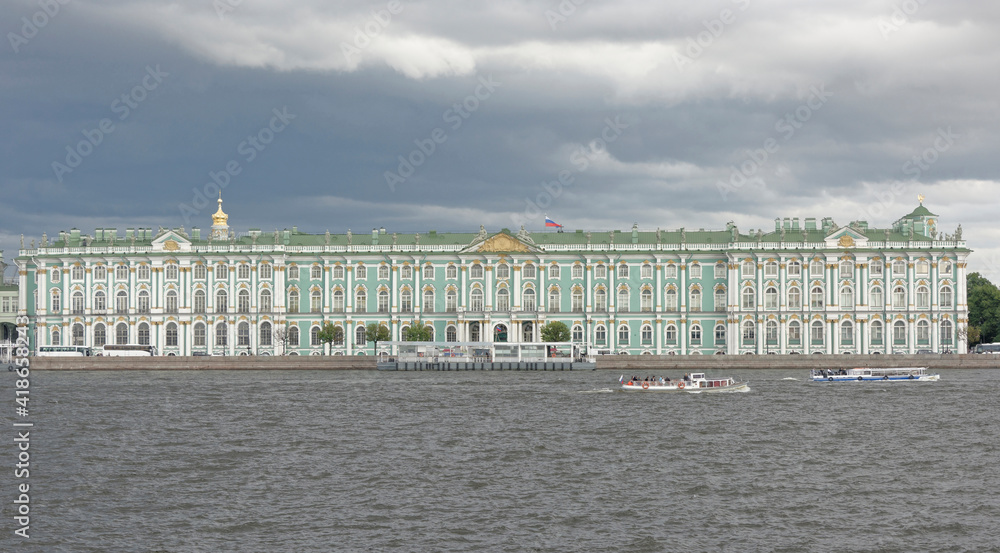  View of the Winter Palace on July 5; 2015 in St. Petersburg