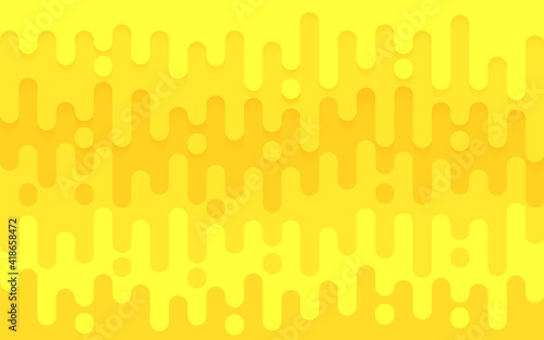 Abstract yellow mustard rounded lines halftone transition background. Simple flat pattern design. Vector Illustration