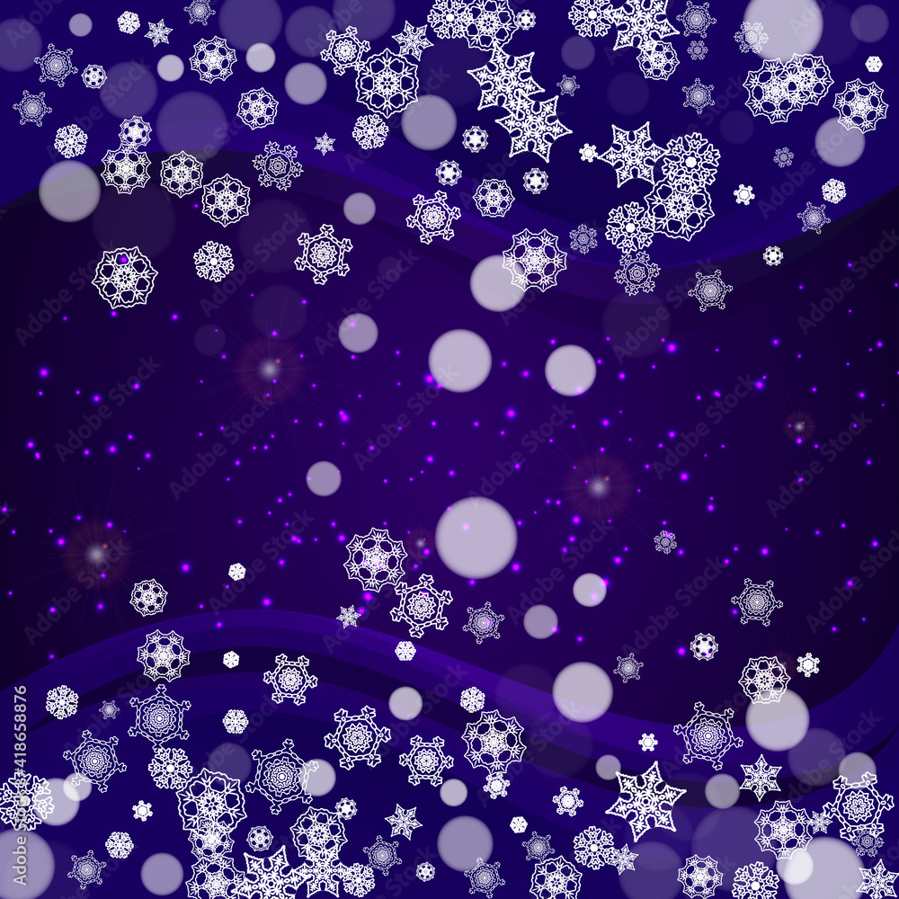 Snow frame with ultra violet snowflakes. New Year frosty backdrop. Winter border for flyer, gift card, party invite, retail offer and ad. Christmas trendy background. Holiday banner with snow frame Snow frame with ultra violet snowflakes. New Year frosty backdrop. Winter border for flyer, gift card, party invite, retail offer and ad. Christmas trendy background. Holiday banner with snow frame