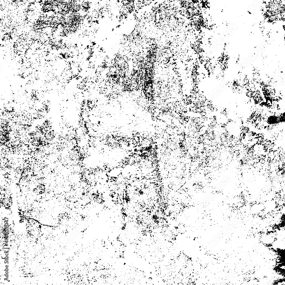 Fototapeta premium Grunge background black and white. Texture of chips, cracks, scratches, scuffs, dust, dirt. Dark monochrome surface. Old vintage vector pattern