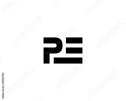 PE EP letter logo design vector template