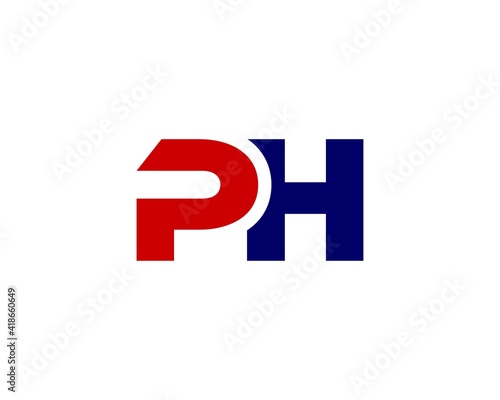 PH HP letter logo design vector template