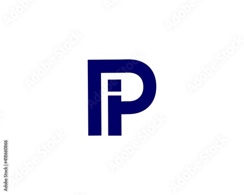 PI IP letter logo design vector template