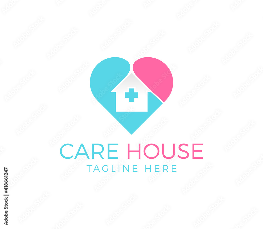 home care logo design vector illustration