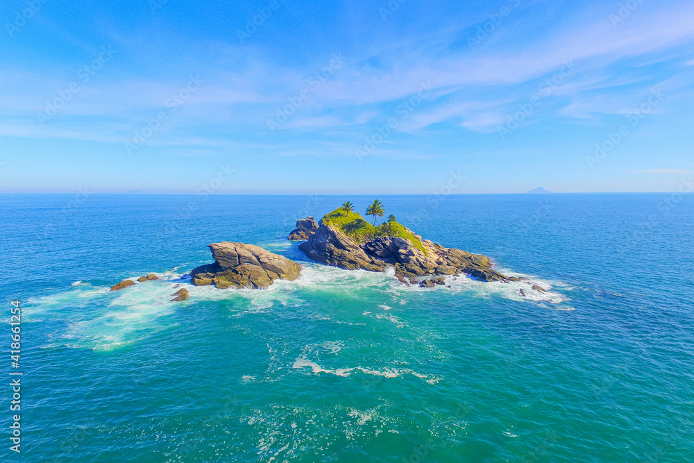 rocky coast of the island of island