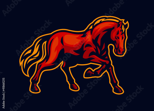 Fototapeta horse mustang mascot