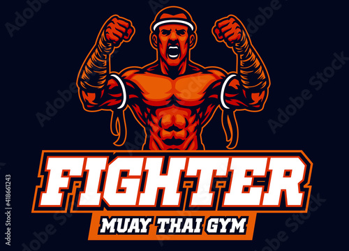 mascot of muay thai fighter photo