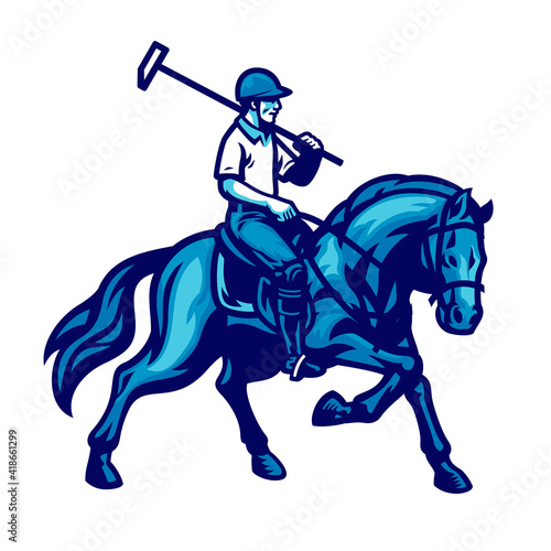 polo player riding the horse