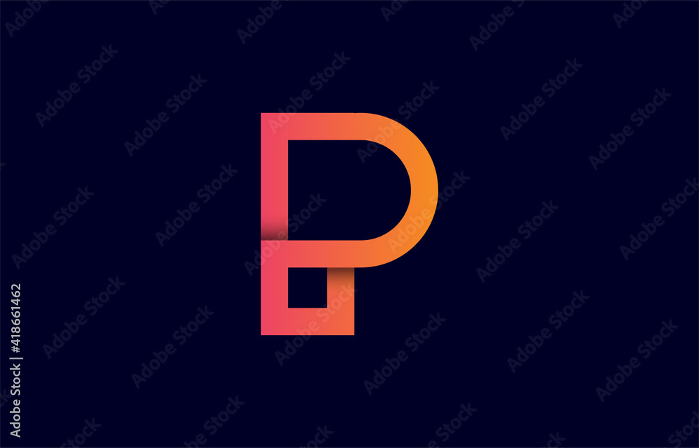 connected 3d letter DP, PD, P logo design connected 3d letter DP, PD, P logo design