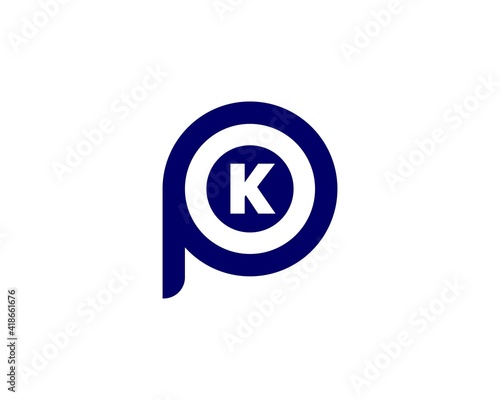 PK KP letter logo design vector template