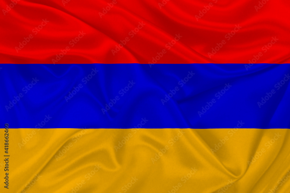 Obraz premium 3D Flag of Armenia on fabric