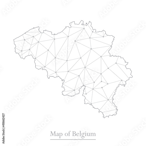 Vector map of Belgium with trendy triangles design polygonal abstract. Vector illustration eps 10.