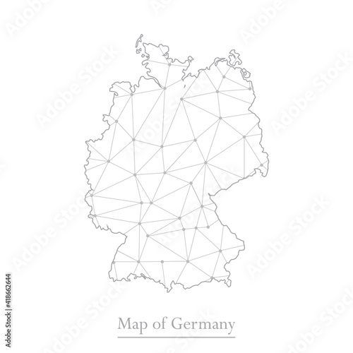 Vector map of Germany with trendy triangles design polygonal abstract. Vector illustration eps 10.