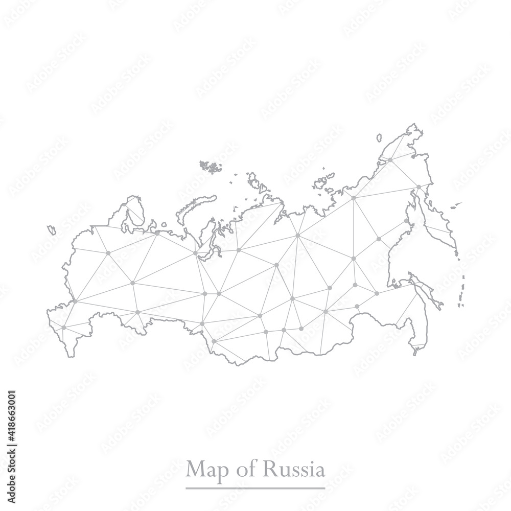 Vector map of Russia with trendy triangles design polygonal abstract. Vector illustration eps 10. Vector map of Russia with trendy triangles design polygonal abstract. Vector illustration eps 10.