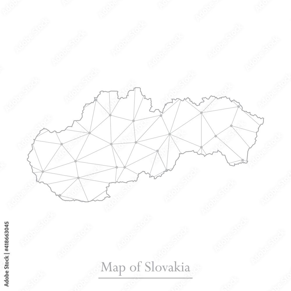 Vector map of Slovakia with trendy triangles design polygonal abstract. Vector illustration eps 10. Vector map of Slovakia with trendy triangles design polygonal abstract. Vector illustration eps 10.