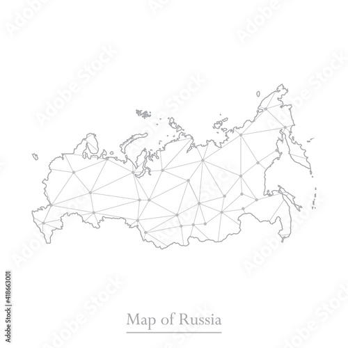 Vector map of Russia with trendy triangles design polygonal abstract. Vector illustration eps 10.