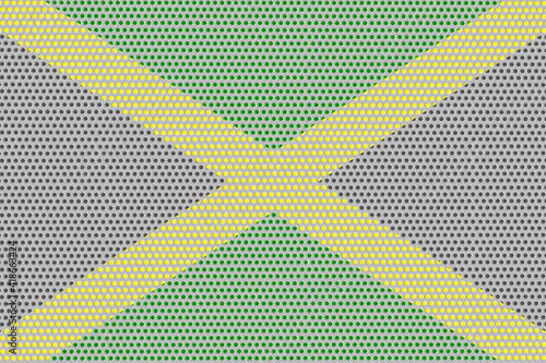 3D Flag of Jamaica on metal