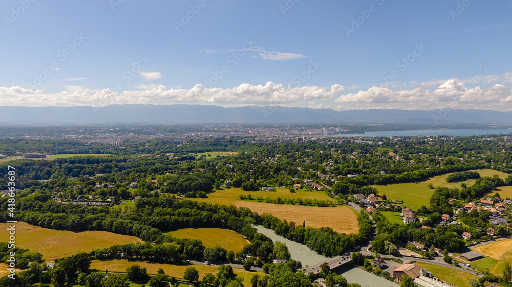 Fototapeta premium Genève, depuis le Veyrier