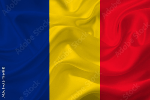 3D Flag of Romania on fabric