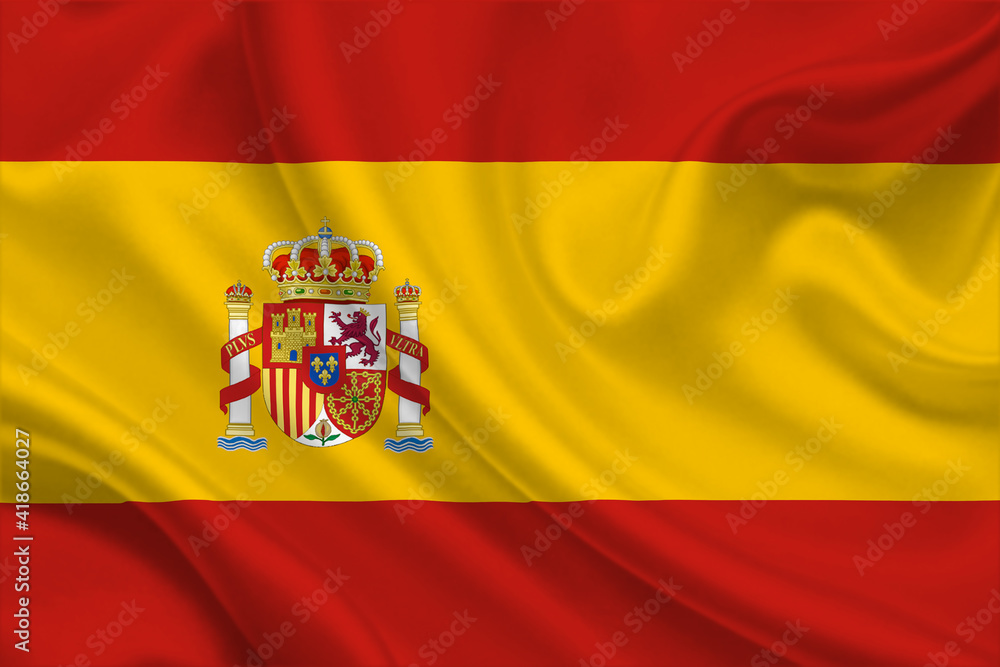 Obraz premium 3D Flag of Spain on fabric