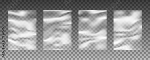 Set of transparent plastic warp background textures