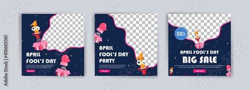April fools day. April fools day party. April fool's day sale. Social media templates for april fools day.