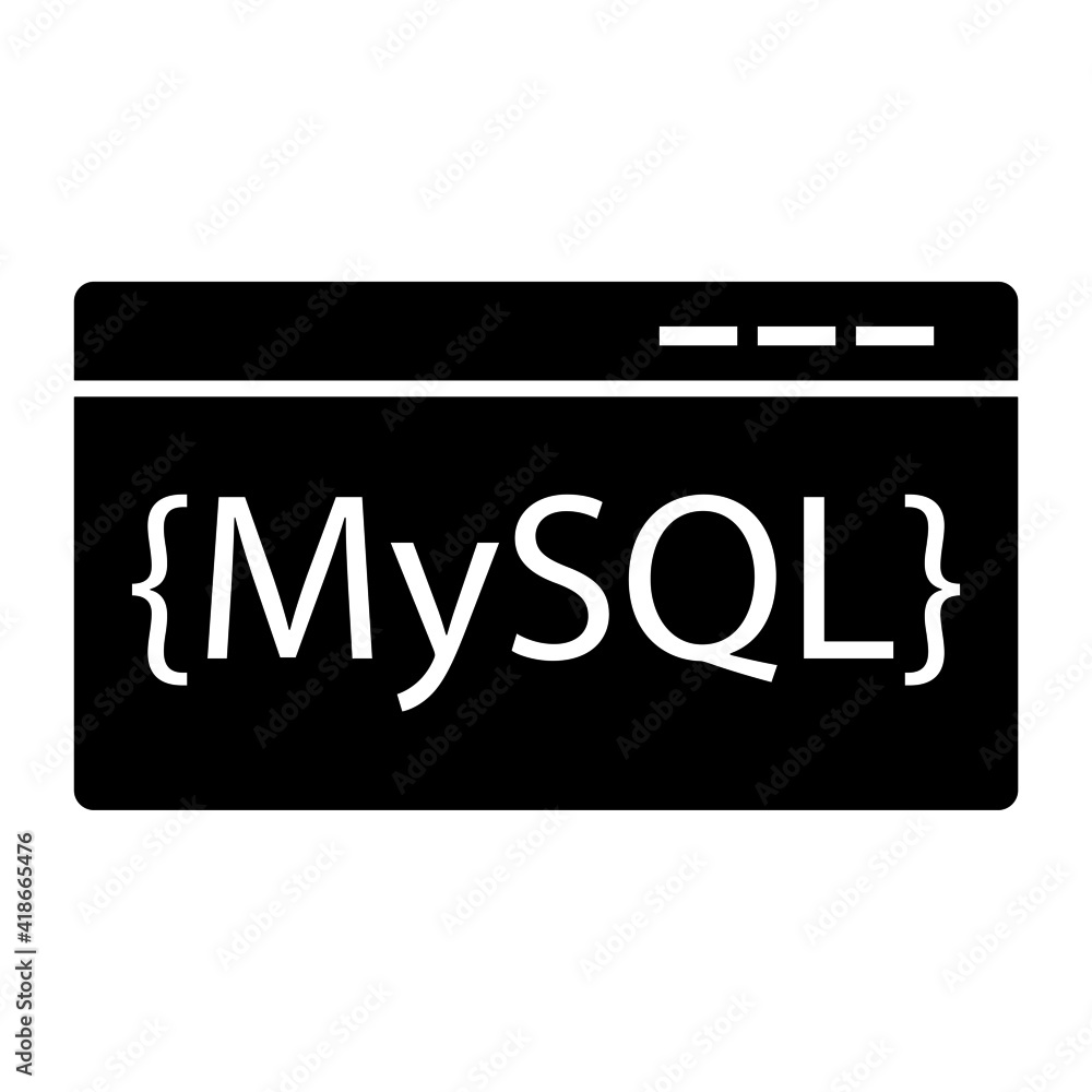 MySQL Code Icon isolated on white background flat style. HTML Code Symbol for your Web Site design, Logo, App, UI. Vector Illustration MySQL Code Icon isolated on white background flat style. HTML Code Symbol for your Web Site design, Logo, App, UI. Vector Illustration