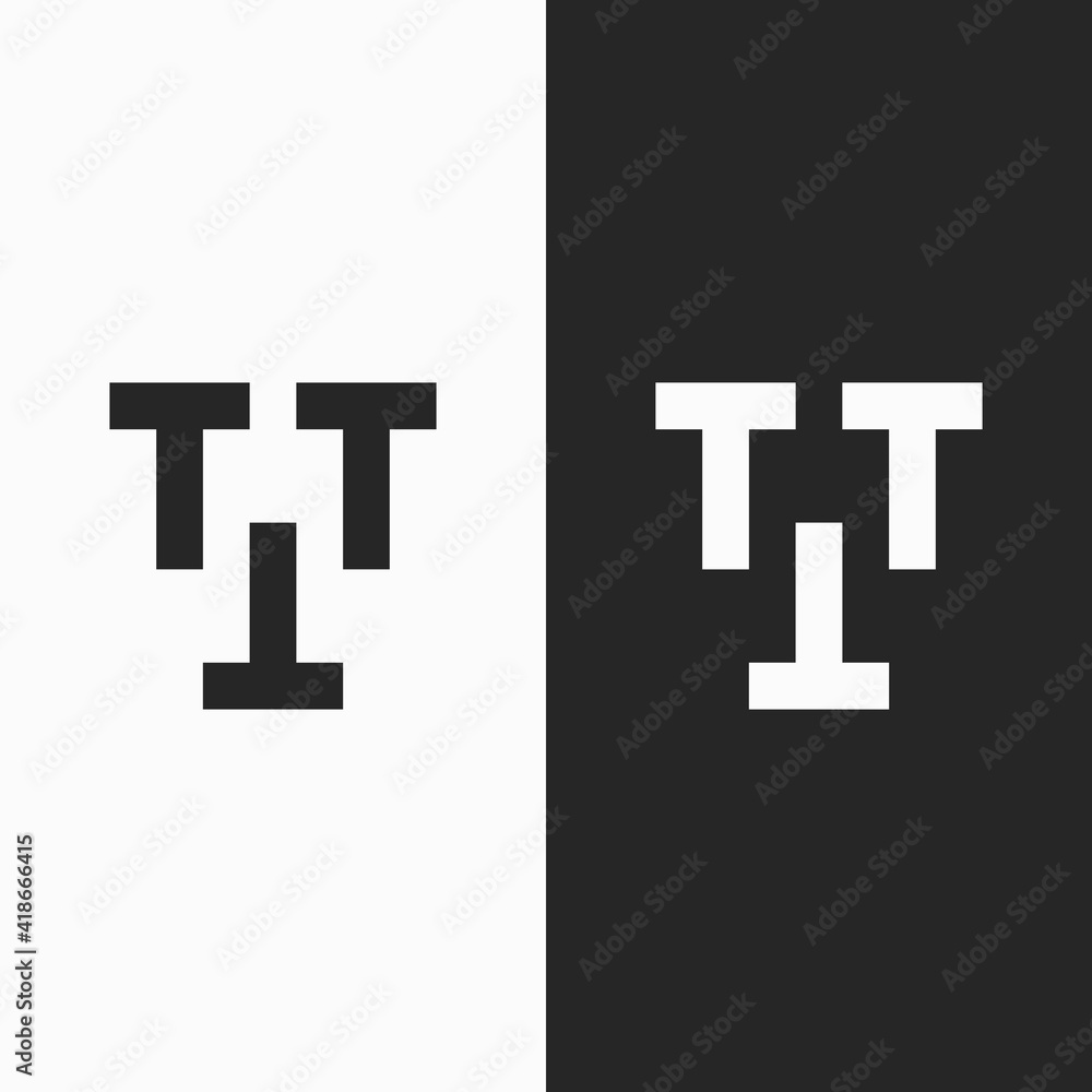 Fototapeta premium Simple letter TTT and clown face concept. Modern Logo.
