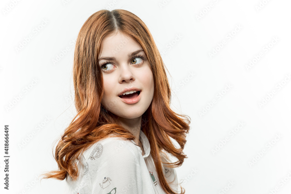 pretty red-haired woman cosmetics glamor attractive look pretty red-haired woman cosmetics glamor attractive look