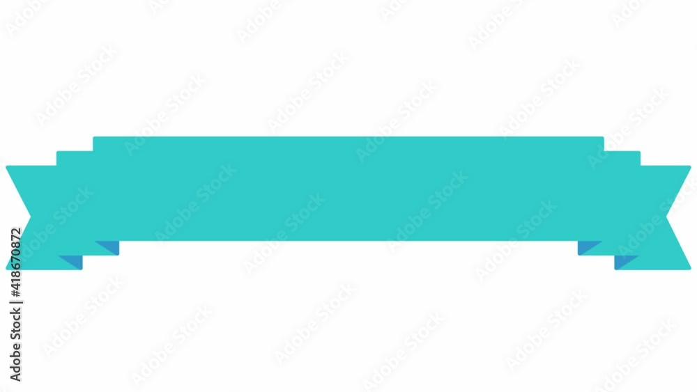 Animated blue ribbon for text. Frame with copy space. Looped video. Vector illustration isolated on white background. Animated blue ribbon for text. Frame with copy space. Looped video. Vector illustration isolated on white background.