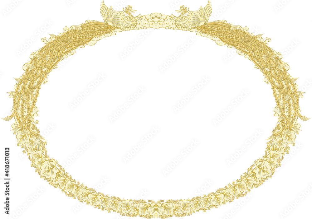 賞状や表彰状風のフレーム 楕円 Stock Vector Adobe Stock