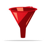 Plastic funnel vector isolated illustration