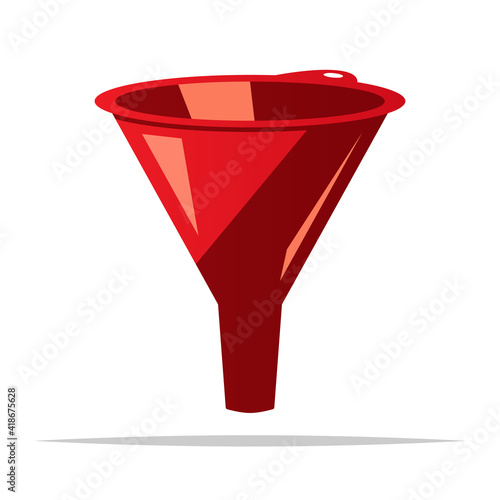Plastic funnel vector isolated illustration