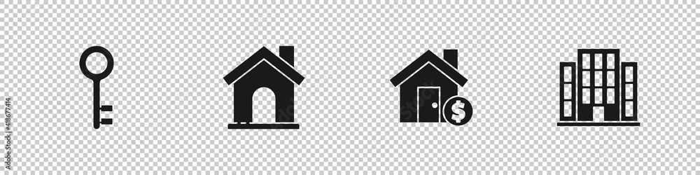 Set House key, , with dollar symbol and icon. Vector. Set House key, , with dollar symbol and icon. Vector.