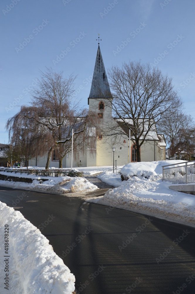 the village church in kalletal-hohenhausen, germany
