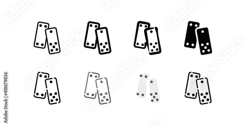 Pai gow Icon Set  8 different style vector icon set 