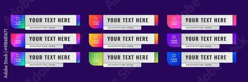 Colorful News Lower Thirds Pack. Sign Of live News, Ultra HD. Banners For Broadcasting Television Video Template. Isolated Illustration