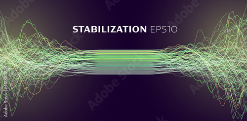 Abstract geometric background. Big data vector background. Sound wave visual. Binary code structure. Voice record stabilization