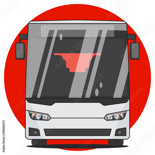 vector illustration of city bus front view