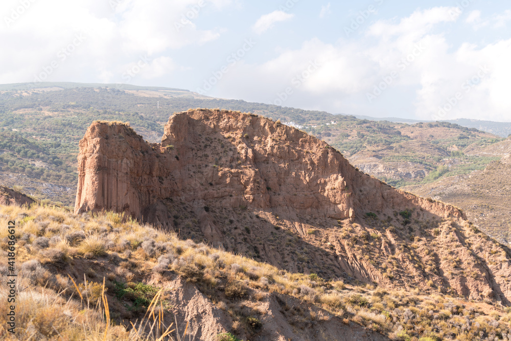 mountainous and eroded landscape in southern Spain