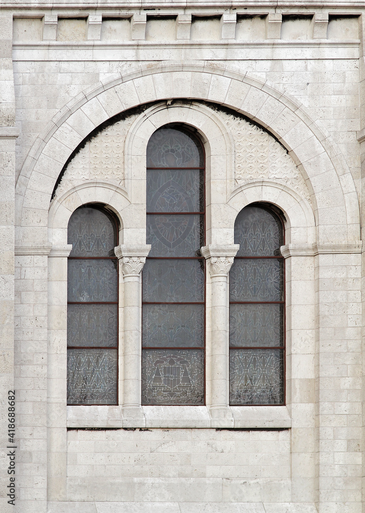 Marble facade window