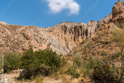 mountainous and eroded landscape in southern Spain