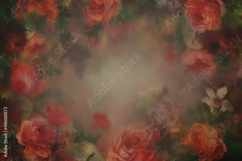 Wallpaper Mural Detail of oil painted canvas in brown tones. Torontodigital.ca